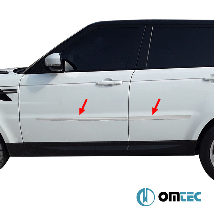 Porte latérale - Baguettes chromées en inox - 6 pièces (Brillant) - Land Rover Range Rover Sport - SUV L494  - (2013-)