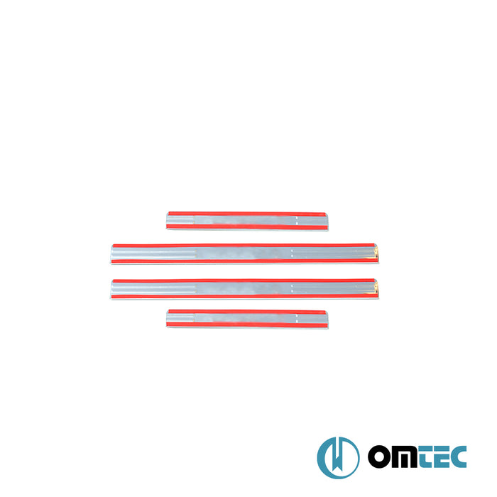 Seuil de porte - Line : Baguettes chromées en inox - 4 pièces - Renault Clio - HB 5D BB  - (1999-2006)