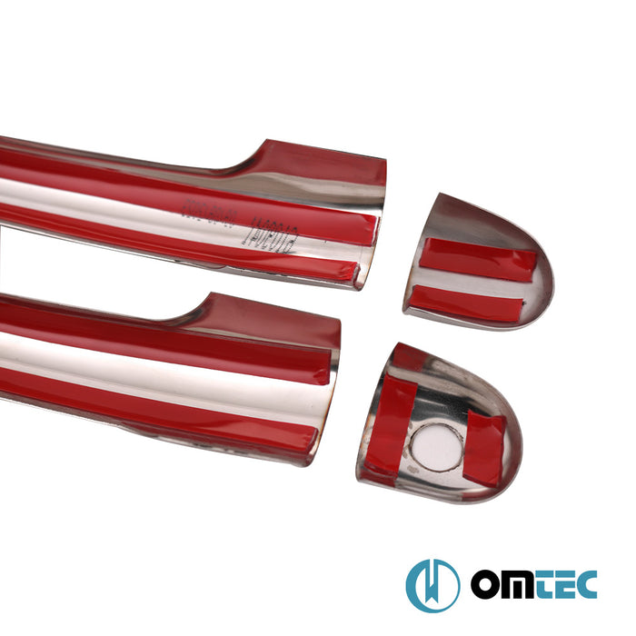 Door Handle Cover 4 Door 8 Pcs. (H1) S.Steel (Gloss) - Renault Clio - HB 5D BR - (2006 - 2012)