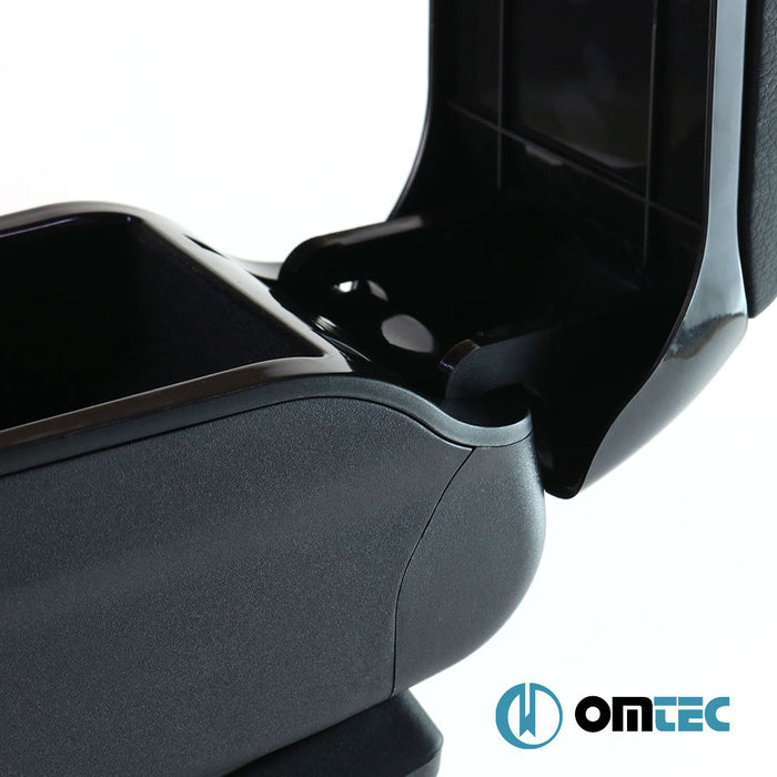 Armrest Box V2 (Leatherette+Sliding+ABS Adapter) Black - Renault Megane - CV III - (2009 - 2016)