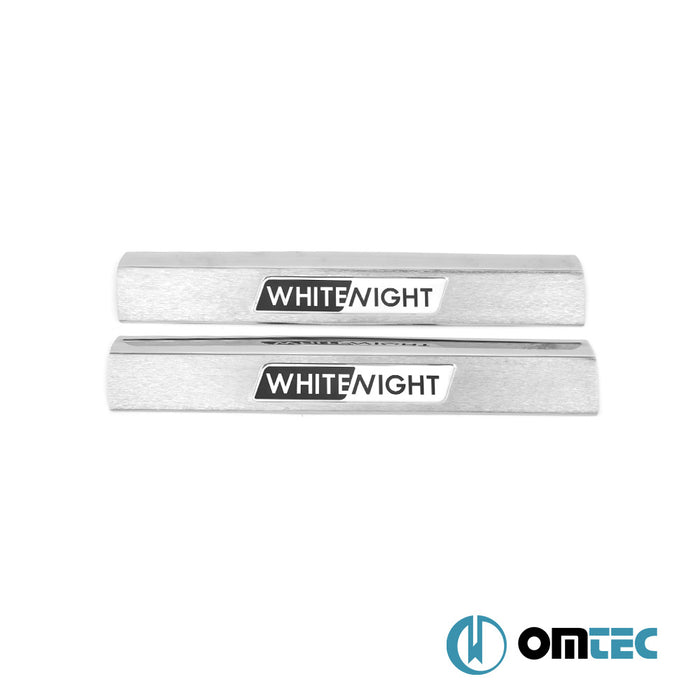 Seuil de porte - Baguettes chromées en inox (Brillant) - 2 pièces (White Night) - Renault Megane - SD IV - (2016 - )