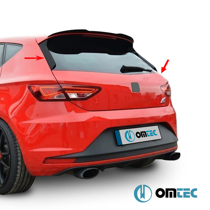 Window Trim 2 Pcs. (Piano Black-ABS) - Seat Leon - HB 5D 5F  - (2012-2019)