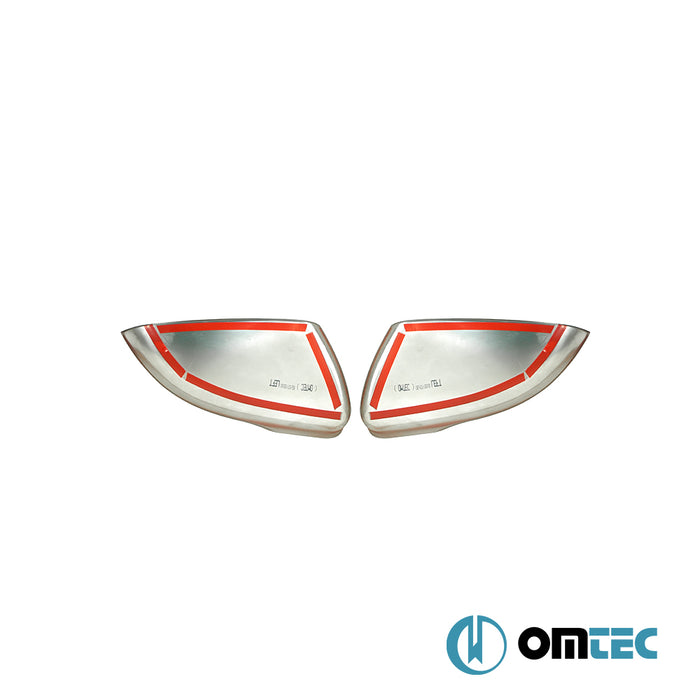 Rétroviseur - Coquilles chromées en inox - 2 pièces (Matt) - Volkswagen Golf - HB 5D Mk6  - (2009-2013)