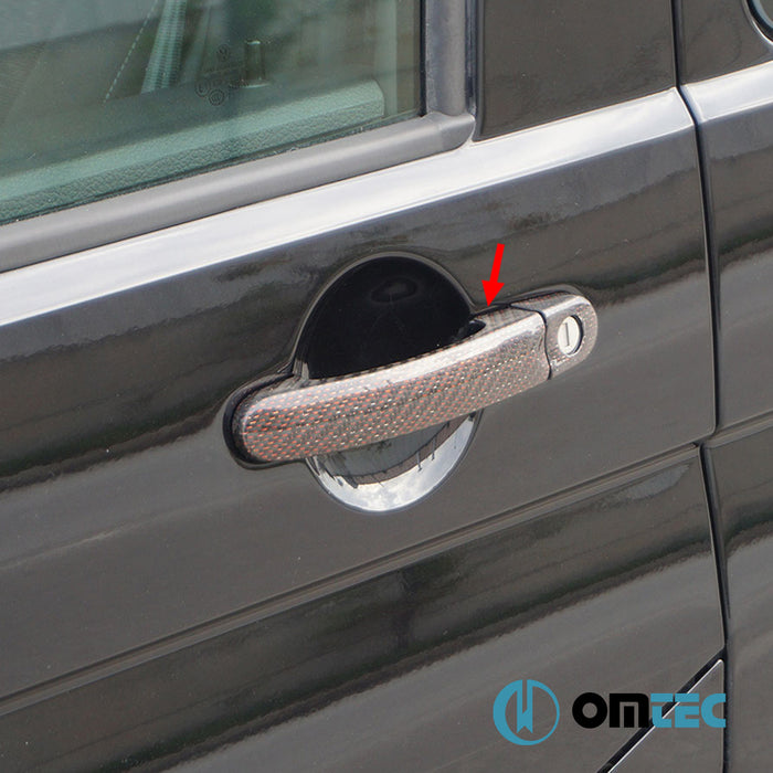 Door Handle Cover 4 Door 8 Pcs. (H2) (Red-Carbon) - Volkswagen T6 Multivan - VAN T6  - (2015-2022)