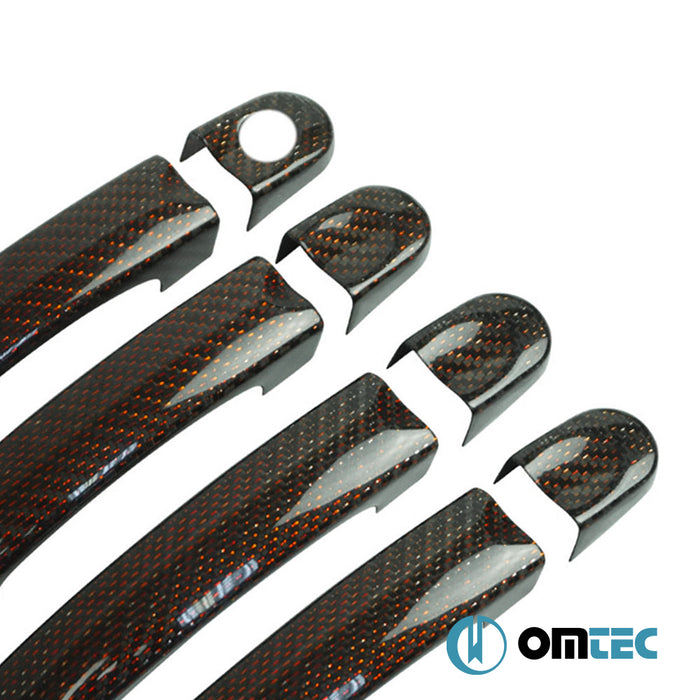 Door Handle Cover 4 Door 8 Pcs. (H2) (Red-Carbon) - Volkswagen T6 Multivan - VAN T6  - (2015-2022)