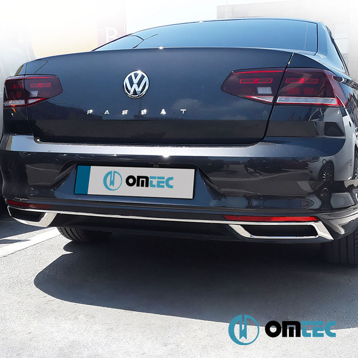 Egzoz Çerçevesi+Difüzör Çıtası 3 Prç. P.Çelik (Parlak) - Volkswagen Passat - SD 3G(B8,5) - (2019 - )