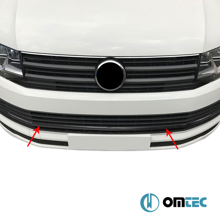 Front Bumper Streamer 3 Pcs. (Carbon) - Volkswagen T6 Caravelle - VAN T6 PRE-FL - (2015 - 2019)