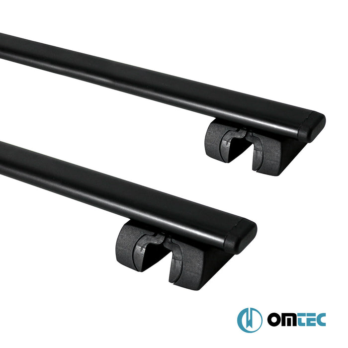 Roof Bar (Solidbar-BLT V1) Black 2 Pcs. Steel  (Compatible w/Elegance & Solid Roof Rail) - Opel Vivaro - VAN X82  - (2014-2019)