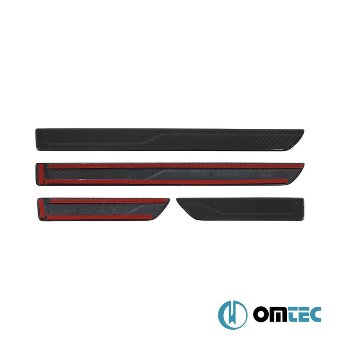 Norm Door Sill Cover 4 Pcs. (Carbon-Short) - Hyundai İ20 - HB 5D BC3/BI3 - (2020 - )