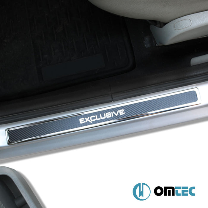 Universal Exclusive Door Sills 4 Pcs.S.Steel (Gloss) (500-220mm-Carbon Foiled) - Land Rover Freelander - SUV L359 - (2006 - 2014)