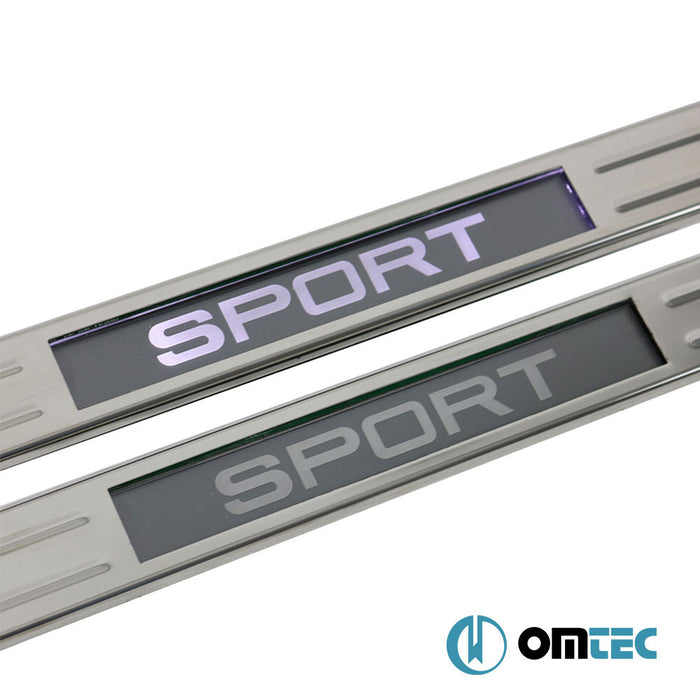 Door Sill (Illuminated-Sport-45cm) 4 Pcs. S.Steel - Volkswagen Passat - SD 3G(B8)  - (2015-2019)