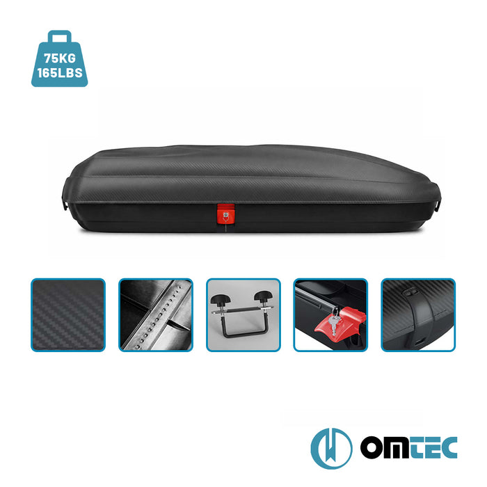 Omtec Portbagaj Araç Üstü Tavan Bagajı - 400 Lt. - Siyah - Universal