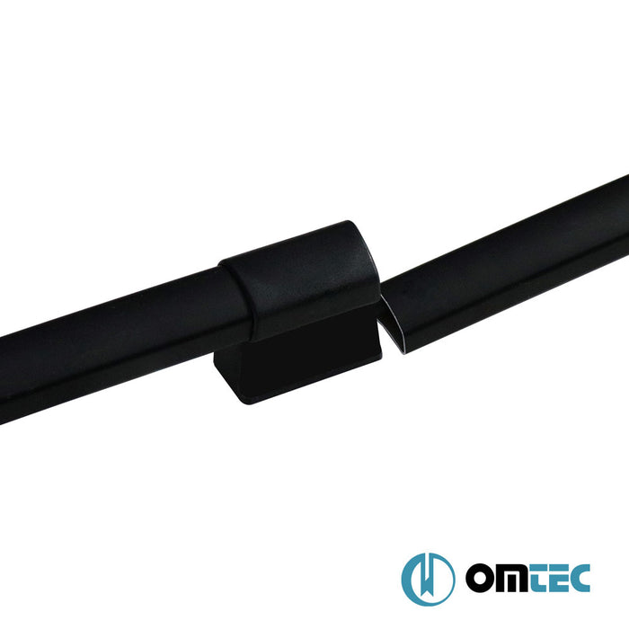 Roof Rails (Solid-Divided Vers.-Screwing Installation) Black 4 pcs. Alu. (L1-H1) - Peugeot Boxer - VAN III  - (2006-)