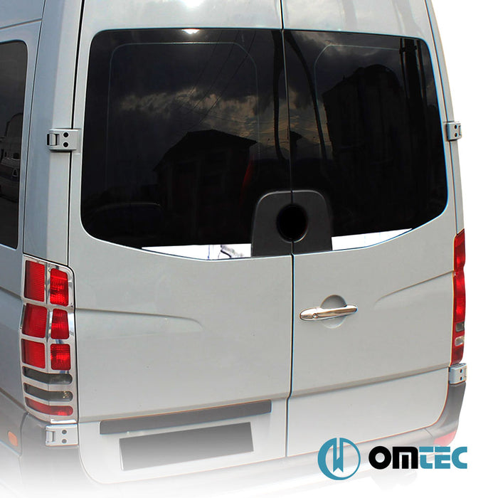 Rear Tailgate Window Trim 2 Pcs. S.Steel (Gloss-Barn Door) - Volkswagen Crafter - VAN 2E - (2006 - 2017)