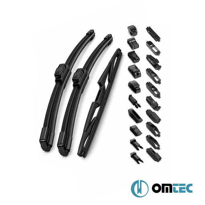 Renault Trafic - VAN X83 - (2001 - 2014) - Ön Arka Silecek Takımı 3'lü Muz Tipi - 60 cm + 52,5 cm / 35 cm