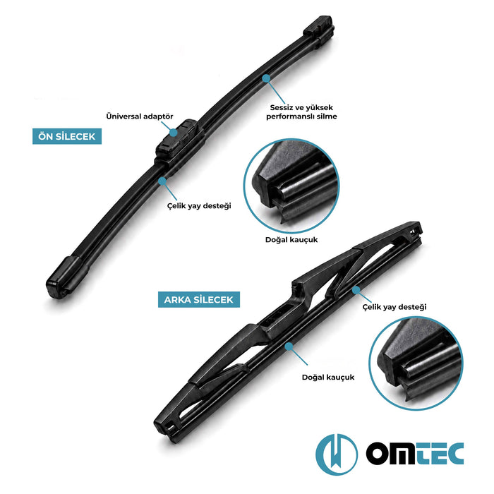 Mazda 3 - HB 5D / SD BL - (2009 - 2013) - Ön Arka Silecek Takımı 3'lü Muz Tipi - 60 cm + 47,5 cm / 32,5 cm