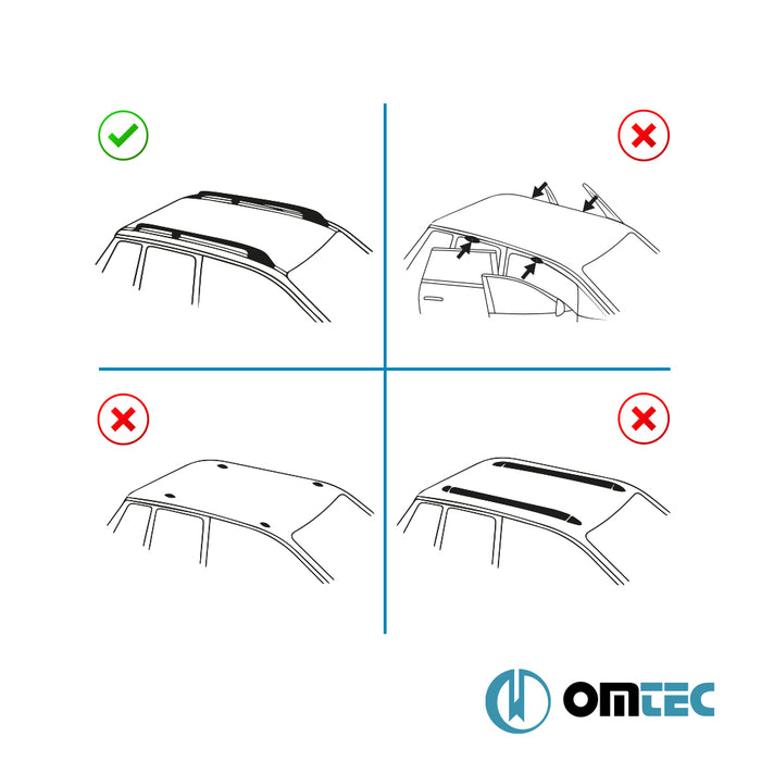 Barres De Toit Transversales (Elegance) Noir 2 Pcs. Alu. (Av=Ar) - Honda Pilot - SUV YF1 - (2003 - 2009)