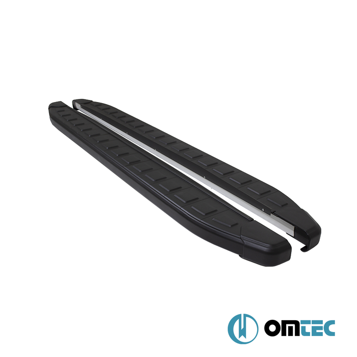 Side Step (DA Alu. Black) 2 Pcs. (with Strip) - Bmw X6 - SUV E71 - (2008 - 2014)