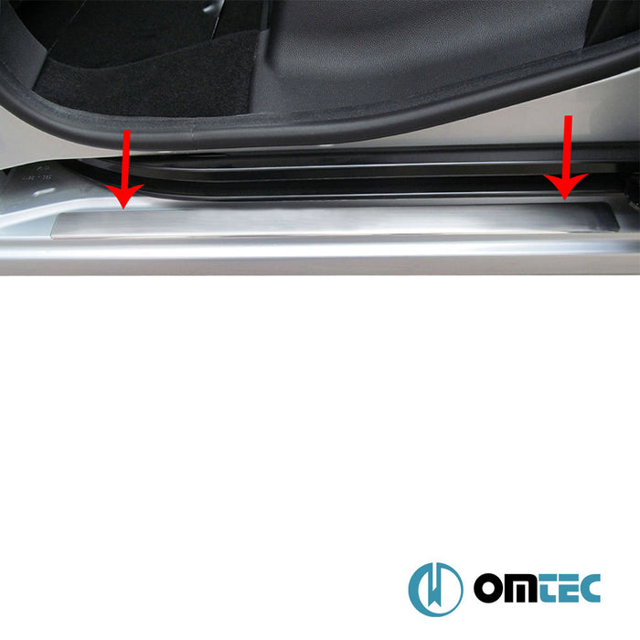 Line Door Sill Cover 4 Pcs. S.Steel (Gloss) - Citroën Berlingo - MVN B9 - (2008 - 2018)