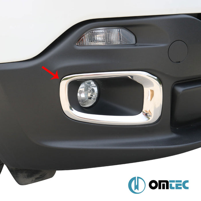 Feu anti brouillard - Contours chromé en inox (Brillant) - 2 pièces - Jeep Renegade - SUV BU PRE-FL - (2015 - 2019)