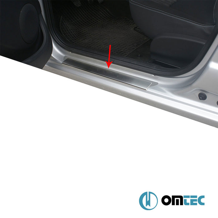 Line Door Sill Cover 4 Pcs. S.Steel (Gloss) - Dacia Logan Mcv - SW I - (2006 - 2013)