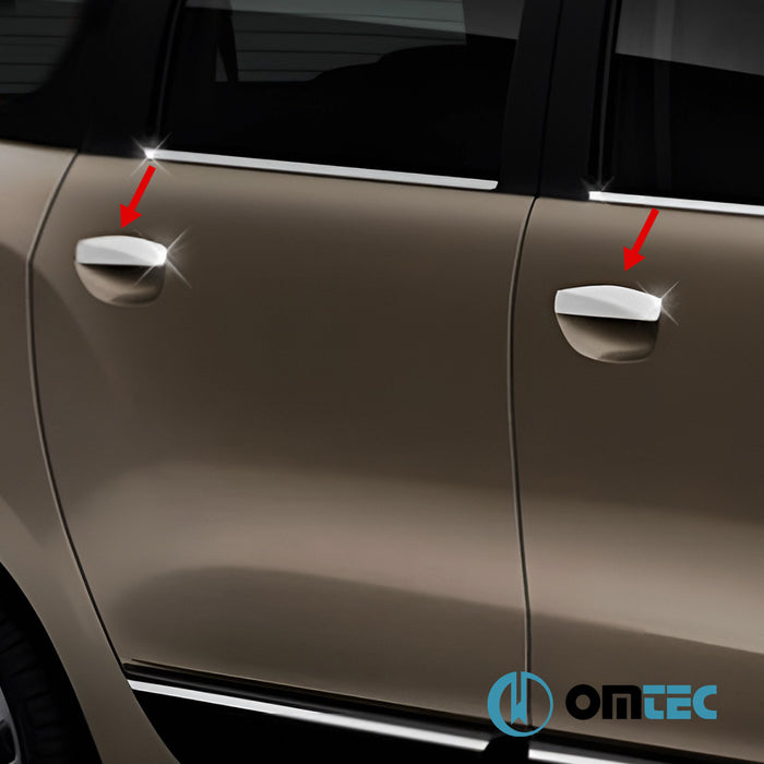 Door Handle Cover 4 Door 4 Pcs. S.Steel (Gloss) - Dacia Lodgy - MPV M0 - (2012 - )