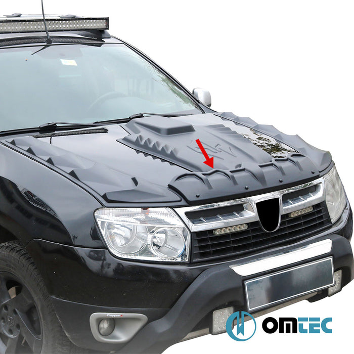 Déflecteur de Capot - ABS (Noir) (Dragon Pack) 3 Pcs. - Dacia Duster - SUV HS - (2010 - 2018)