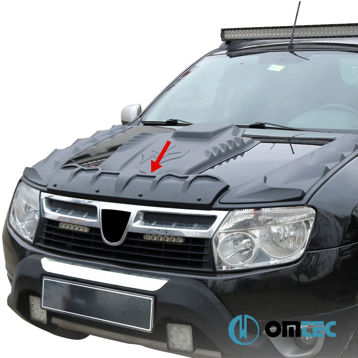 Dragon Pack Bonnet Deflector (Black) ABS 3 Pcs. - Dacia Duster - SUV HS - (2010 - 2018)