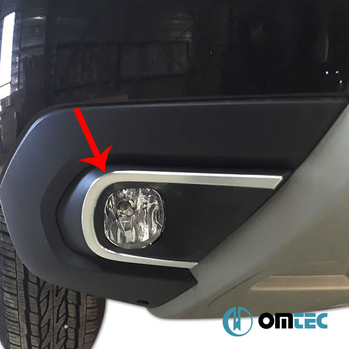 Feu anti brouillard - Contours chromé en inox - 2 pièces (Brossé) - Dacia Duster - SUV HM - (2018 - 2024)