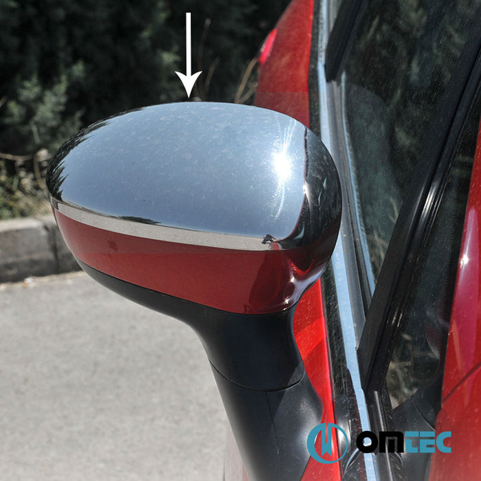 Mirror Cover 2 Pcs. S.Steel (Gloss) - Fiat Grande Punto - HB 3D 199 - (2005 - 2009)