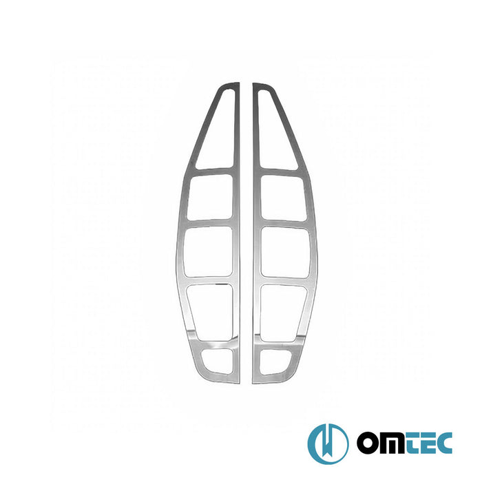 Feu de stop - Contours chromé en inox (Brillant) - 2 pièces - Fiat Doblo - MVN 223 PRE-FL - (2000 - 2006)