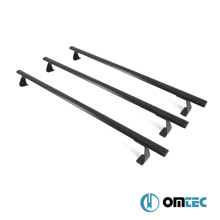 Barres De Toit Transversales Heavy-Duty 3 Pcs. (Noir) Alu. - Fiat Doblo - MVN 223 - (2000 - 2010)