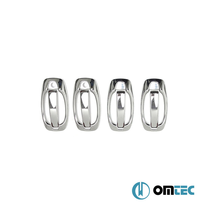 Poignée de porte - Caches chromés en inox (Brillant) - 4 Portes 8 Pcs (Set) - Fiat Doblo - MVN 263 - (2010 - 2021)