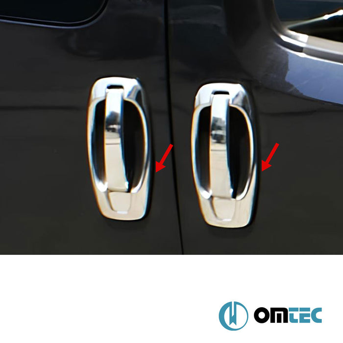 Door Handle Cover 4 Door 8 Pcs. S.Steel (Gloss) - Peugeot Bipper - MVN 225L - (2008 - 2016)