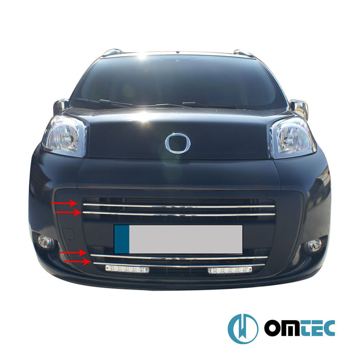 Front Bumper Streamer 4 Pcs. S.Steel (Gloss) - Citroën Nemo - MVN 225L - (2008 - 2016)