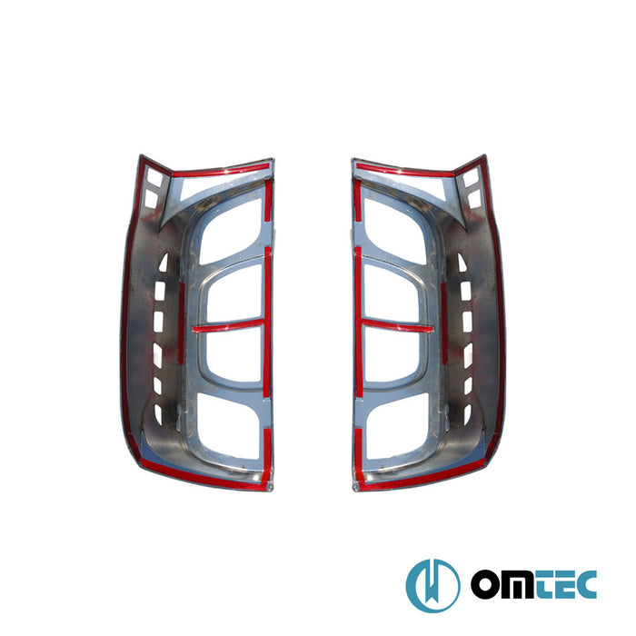 Feu de stop - Contours chromé en ABS - 2 pièces - Fiat Qubo - MVN 225 - (2008 - )