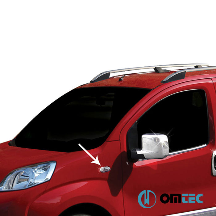 Clignotant latéral - Contours chromé en ABS (Foncé) - 2 pièces - Peugeot Bipper - MVN 225L - (2008 - 2016)