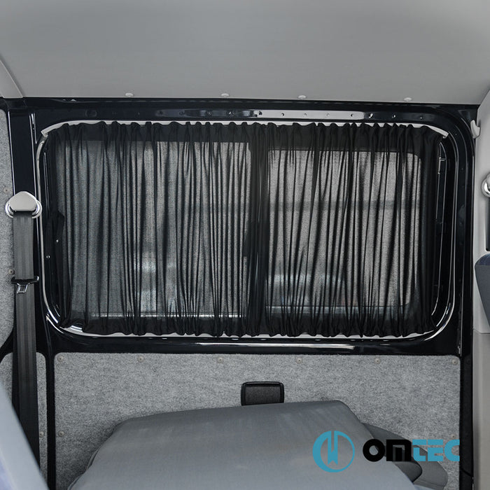 Railed Curtain (Black - Single Layer) Sliding Door (L1/L2) - Fiat Ducato - VAN X250 - (2006 - )