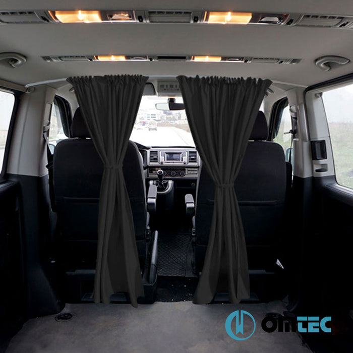 Railed Curtain (Black - Double Layer) Cab Divider - Fiat Ducato - VAN X250 - (2006 - )