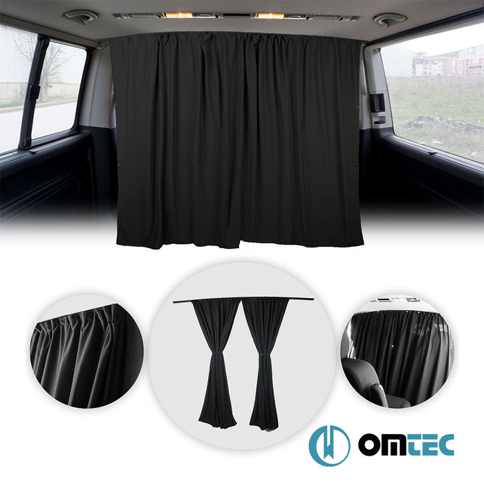 Railed Curtain (Black - Double Layer) Cab Divider - Fiat Ducato - VAN X250 - (2006 - )