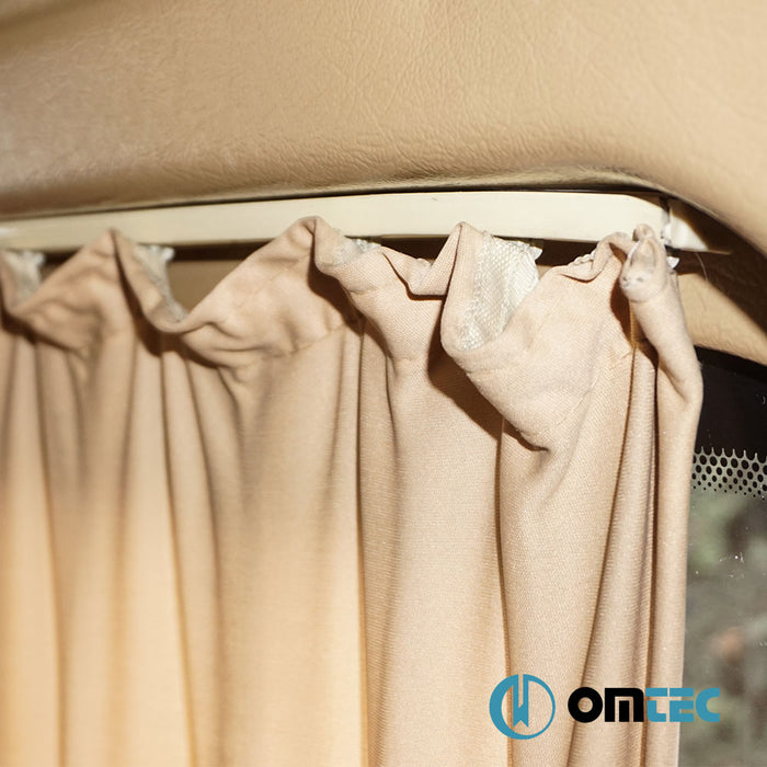 Railed Curtain (Beige - Single Layer) Rear Quarter (L1/L2) - Fiat Ducato - VAN X250 - (2006 - )