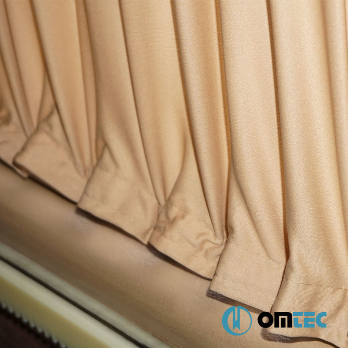 Railed Curtain (Beige - Double Layer) Behind The Driver (L1/L2) - Fiat Ducato - VAN X250 - (2006 - )