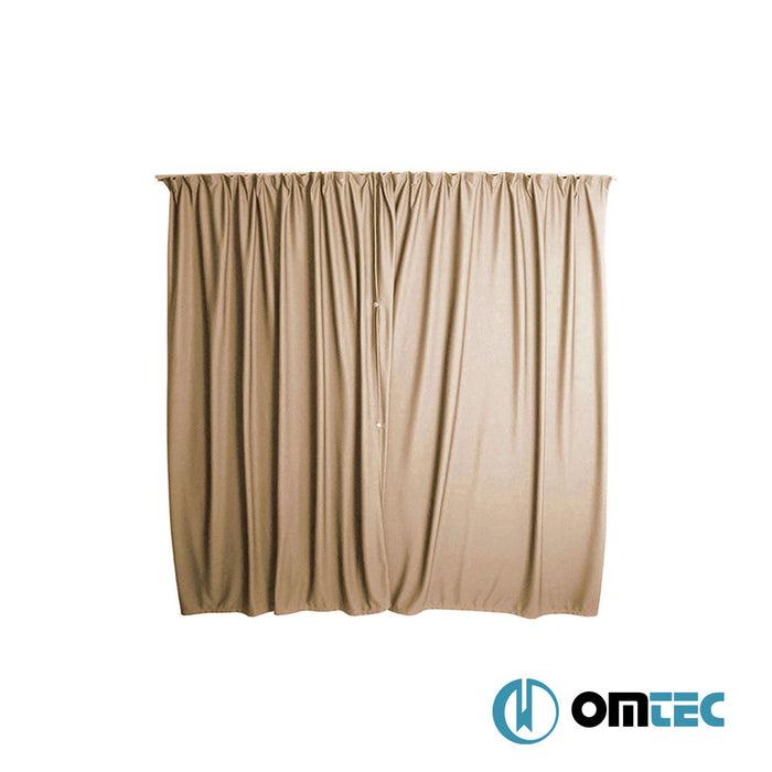 Railed Curtain (Beige - Double Layer) Cab Divider - Fiat Ducato - VAN X250 - (2006 - )