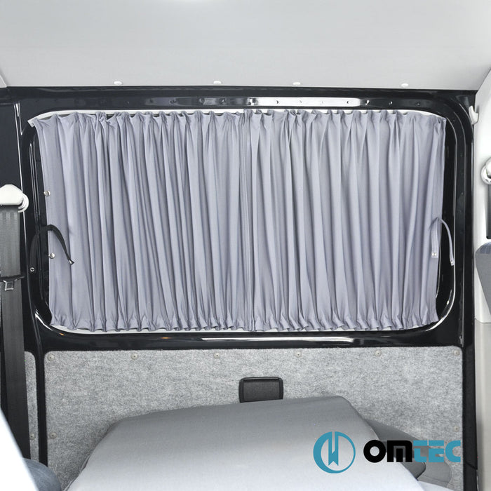 Railed Curtain (Gray - Single Layer) Sliding Door (L1/L2) - Fiat Ducato - VAN X250 - (2006 - )