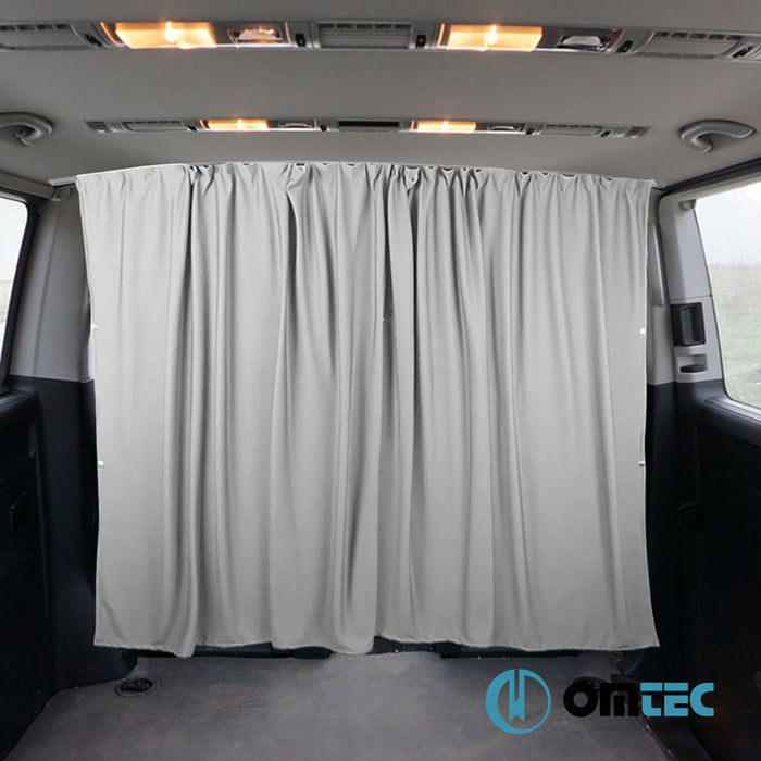 Railed Curtain (Gray - Double Layer) Cab Divider - Fiat Ducato - VAN X250 - (2006 - )