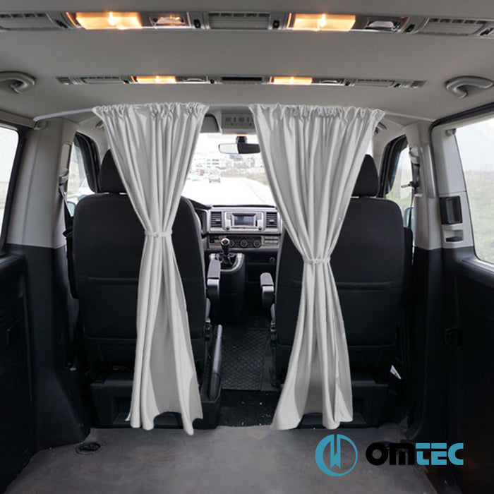 Railed Curtain (Gray - Double Layer) Cab Divider - Fiat Ducato - VAN X250 - (2006 - )