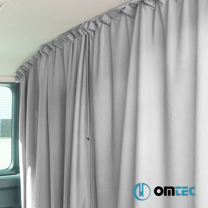 Railed Curtain (Gray - Double Layer) Cab Divider - Fiat Ducato - VAN X250 - (2006 - )