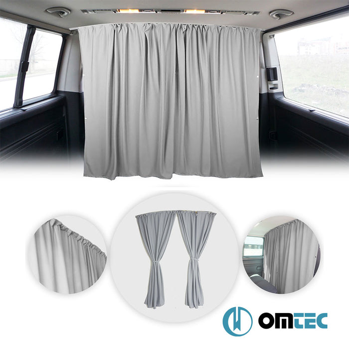 Railed Curtain (Gray - Double Layer) Cab Divider - Fiat Ducato - VAN X250 - (2006 - )