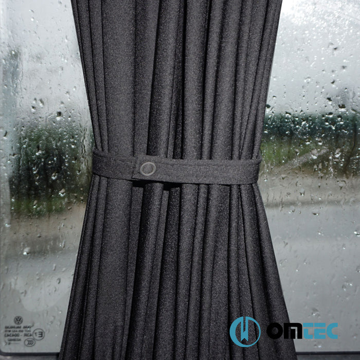 Railed Curtain (Black - Single Layer) Sliding Door (L3/L4) - Citroën Jumper - VAN X250 - (2006 - )