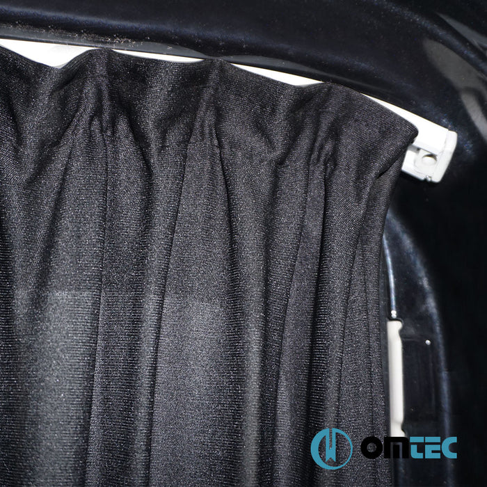 Railed Curtain (Black - Single Layer) Middle Left (L3/L4) - Fiat Ducato - VAN X250 - (2006 - )